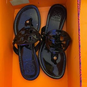 Tory Burch Miller Patent Sandal-BLACK